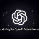 OpenAI logo with the caption Introducing the OpenAI Partner Network on a dark background with a subtle network of nodes