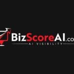 Holographic robot reviewing an AI visibility score dashboard for a local business